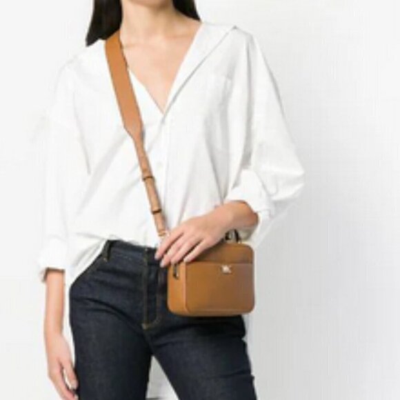 MICHAEL KORS MOTT MINI CRINKLED CALF LEATHER CROSSBODY - Picture 5 of 10